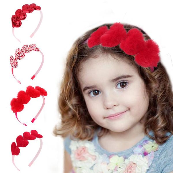 

hair accessories korea baby girls heart elastic bands solid color elegant handmade headband kids headwear, Slivery;white