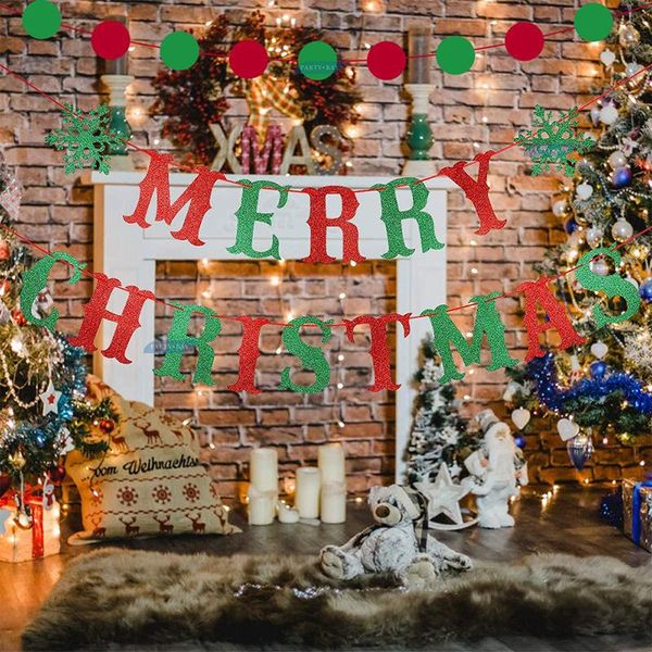 

party decoration christmas pull flag tree hanging wave corridor pennant letter