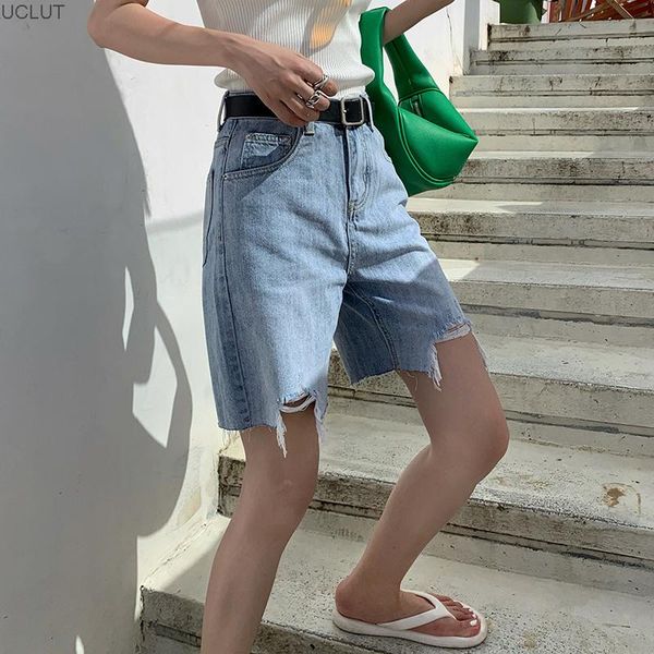 

women's jeans the trend of korean shorts in 2021, Blue