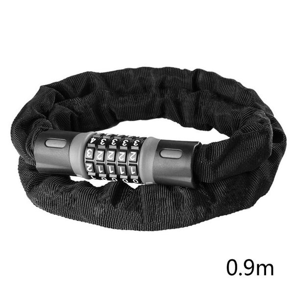 

bike locks 5-digit combination bicycle chain security password anti theft anti-scratch gates grills code alloy universal protective cover