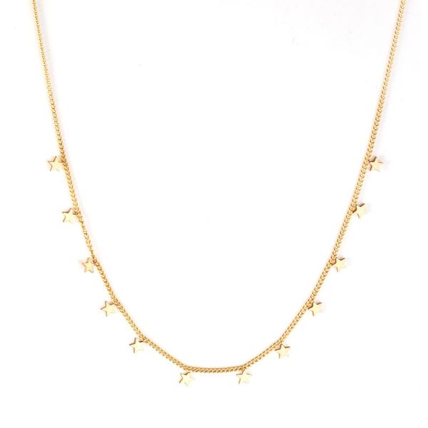 

stainless steel 40+5cm star pendant necklace jewelry women's chains necklaces collars accessories party 2021, Silver