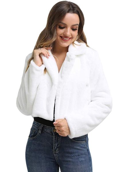 

women's fur & faux fashion winter coat women 2021 luxury white jacket winterwear ladies outerwear mink coats clothing, Black