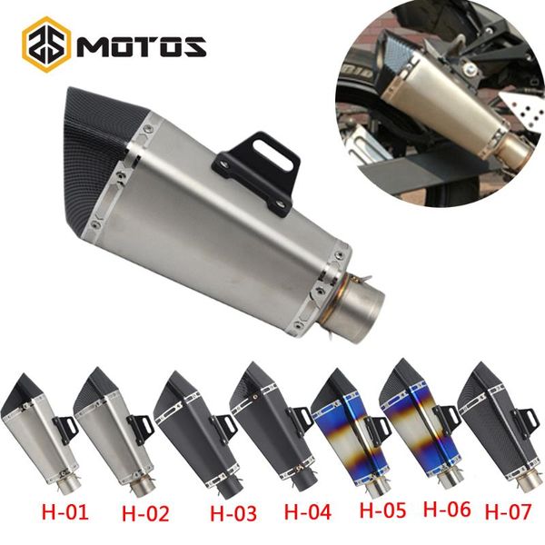

motorcycle exhaust system zs motos stainless steel street bike 51mm muffler scooter/atv/quad dirt