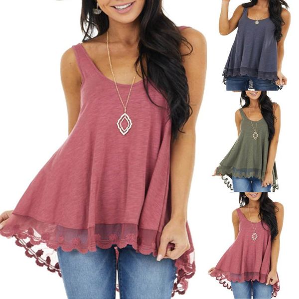 

camisoles & tanks #56 satin with loose arms o-neck crop women's fashion solid color fan-shaped hem ruffled sleeveless vest, Black;white