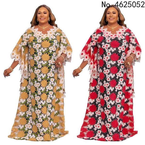 

ethnic clothing african dresses for women summer lace polyester long dress maxi dashiki clothes, Red