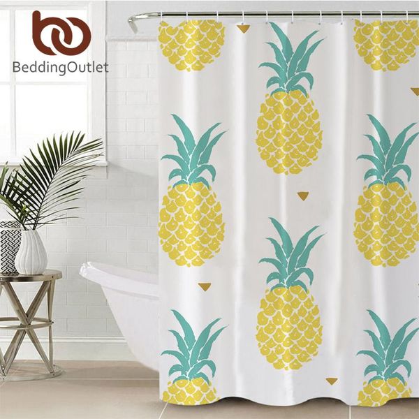 

shower curtains beddingoutlet pineapple 3d curtain for bathroom tropical fruit bath with hooks waterproof rideau de douche
