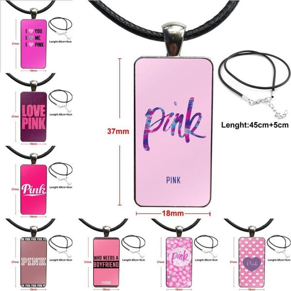 

pendant necklaces pink initials est super cute for party gift necklace fashion long chain with rectangle jewelry, Silver