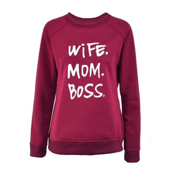 

women's hoodies & sweatshirts wife mom letters print for women crew neck sweatshirt femmes kawaii casual cute hoody 3dyk, Black