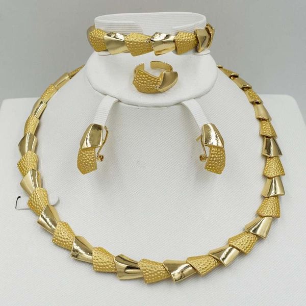 

earrings & necklace dubai gold jewelry set for women fashion african beads nigerian wedding bangle ring, Silver