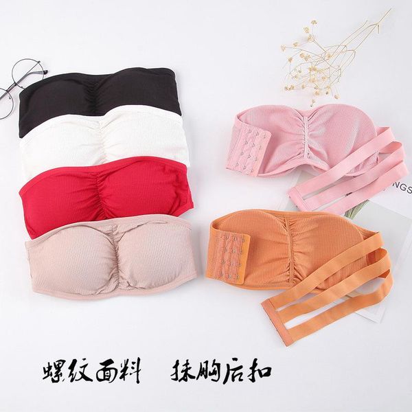 

bustiers & corsets 3d lingerie seamless sport bra backless strapless push up bralette brassiere women underwear back one line girdl, Black;white