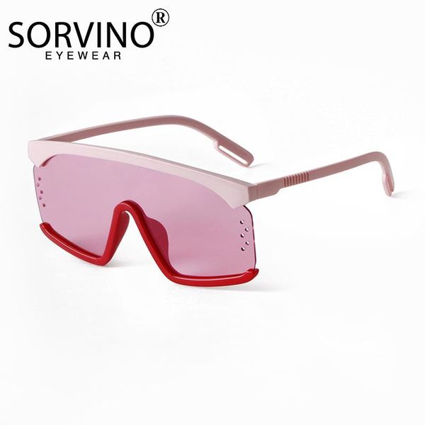 

rivets oversize women contrast color personality one piece rectangle sunglasses trendy big frame ladies glasses uv400, White;black