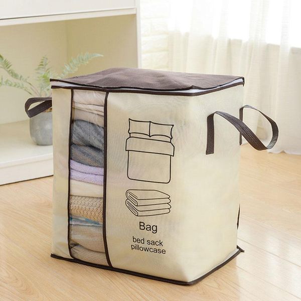

clothing & wardrobe storage durable moisture proof dust-proof print zipper closure quilt clothes bag packing organizer home
