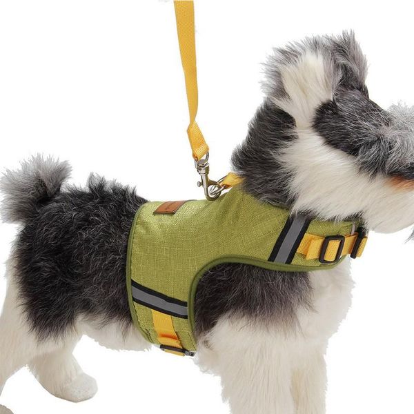 

pet cat dog linen-proof vest chest strap with traction rope puppy polyester mesh harness collars & leashes