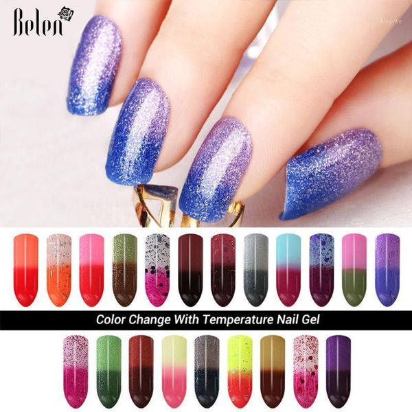 

belen 7ml chameleon temperature change color uv gel polish varnishes soak-off nail led lamp lak nails verniz lacquer1, Red;pink