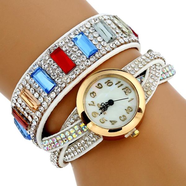 

wristwatches gnova platinum luxury colorful rivets crystal gold wrist watch women leather bracelet casual vintage quartz, Slivery;brown