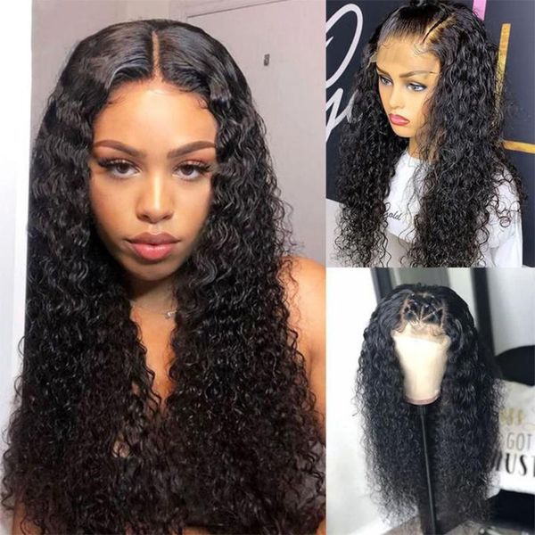 

inches long natural black human hair lace front wigs t-part wig with hairline for women french, Black;brown