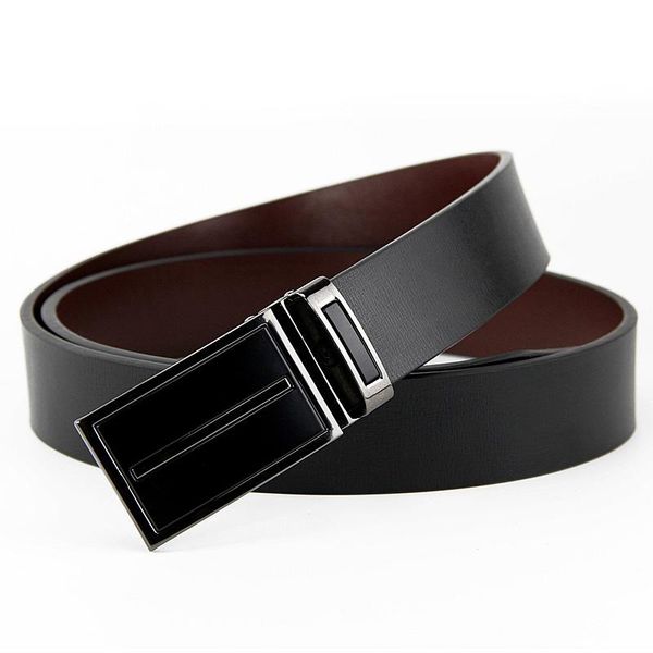 

belts fashion man belt cowhide leather for men brand strap male smooth buckle casual men's jeans, Black;brown