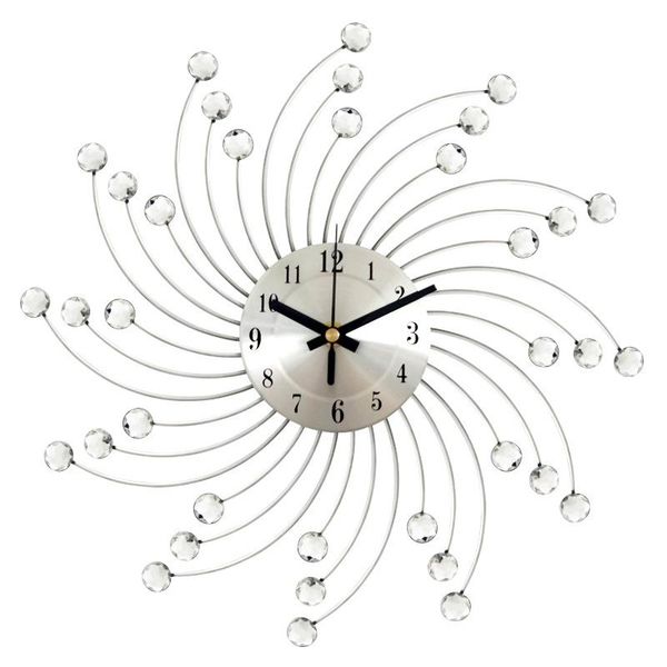 

wall clocks 33cm large size vintage metal crystal sunburst clock luxury morden design home art decor
