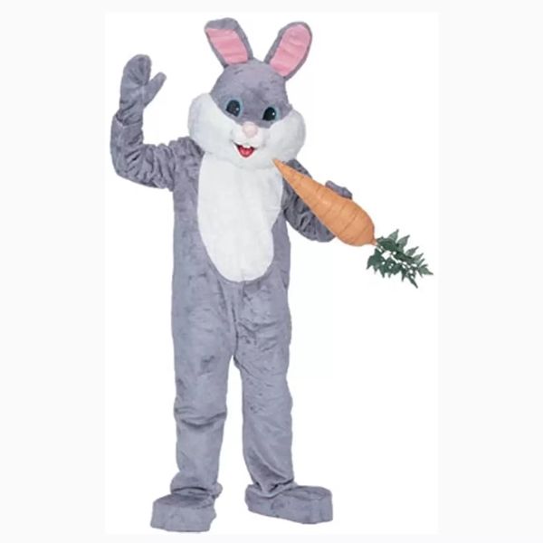 2022 Costume della mascotte del coniglio di performance sul palco Halloween Natale Personaggio dei cartoni animati Abiti Tuta Volantini pubblicitari Abbigliamento Carnevale Unisex Adulti Outfit
