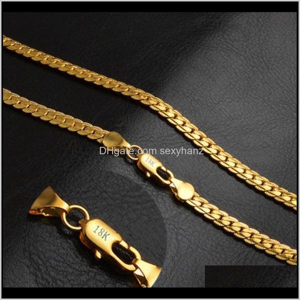 

& pendants drop delivery 2021 5mm 18k gold plated hip hop chain necklace for men women fashion jewelry chains necklaces gifts wholesales acc, Silver