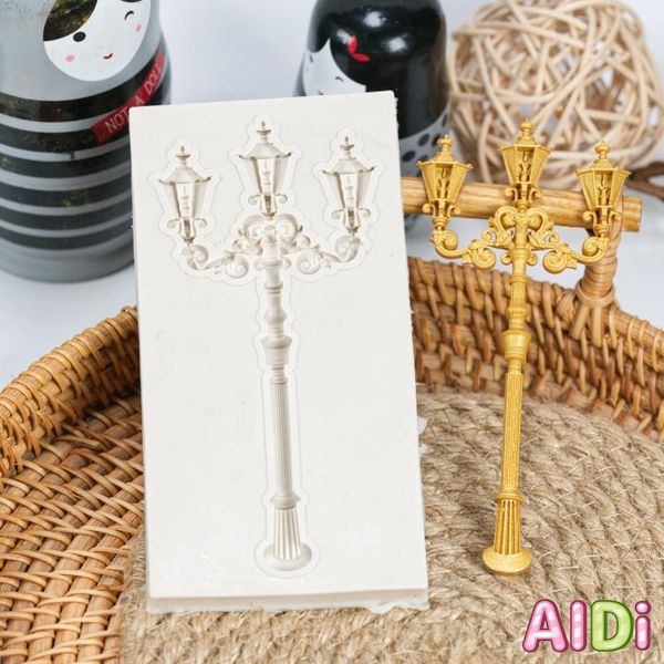 

baking moulds street lamp silicone fondant mold for cakes decorating tools diy gumpaste chocolate kitchen bakeware