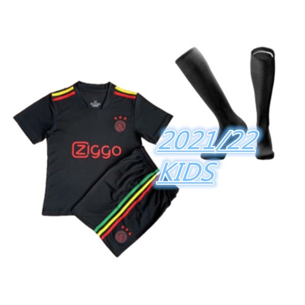 

2021 2022 tadic soccer jerseys kids kit klaassen traore promes neres cruyff 21 22 player version football alvarez ajax shirt haller uniforms, Black;green