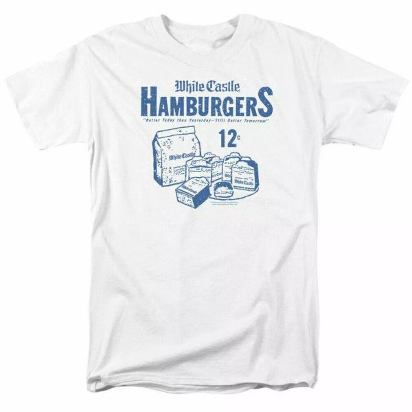 

white castle 12 cents t shirt mens licensed hamburger tee white, White;black