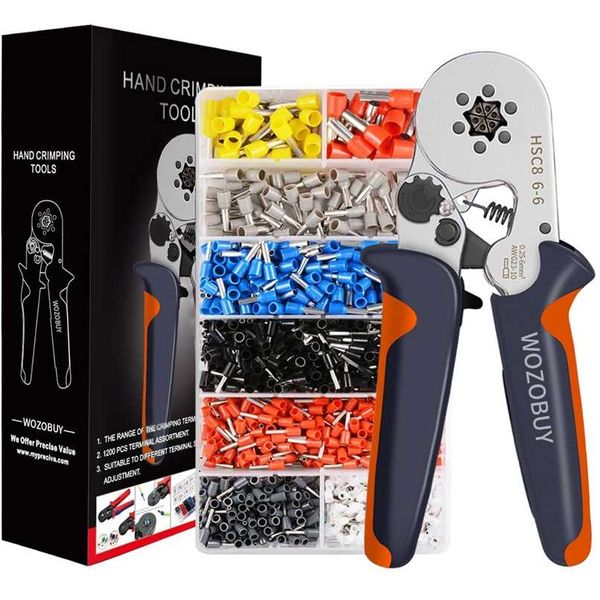 

hexagonal ferrule crimp tool wire ferrule crimping tool hsc8 6-6 self-adjustable ratcheting crimper for awg23-10(0.25-6.0mm) 211028