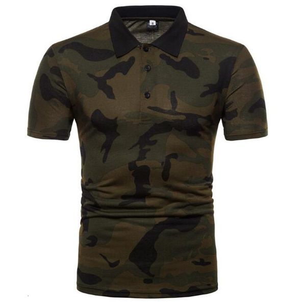 

zng 2021 men's camouflage t-shirt summer cotton short-sleeve tshirt stand collar clothes tees s-xxl, Black;gray