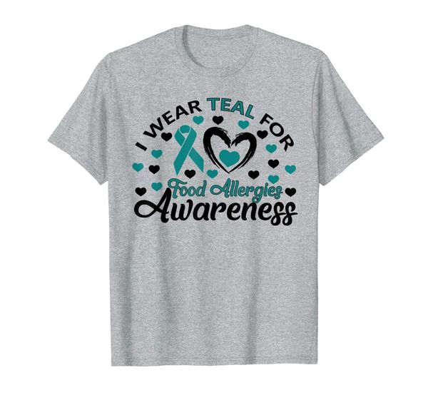

cute i teal for food allergies awareness gift t-shirt, White;black
