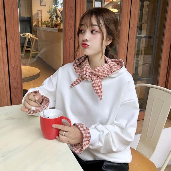 

women's hoodies & sweatshirts sweet style autumn womens and pullover clothing hooded patchwork vetement femme ladies, Black