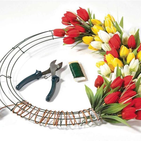 

beautifulfloral hoop wreath geometric wire round shape frame of artificial flower for wedding backdrop wall christmas decor decorative flowe