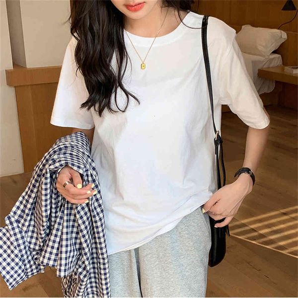 

women's blouses & shirts hzirip women's loose t-shirt, fashionable summer casual t-shirt, feminine, for office, chic, solid, ol, 4, White
