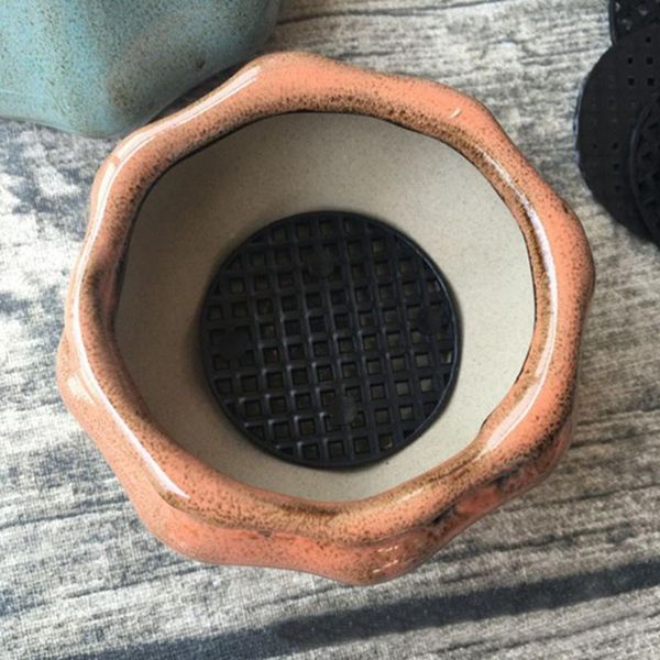 

mats & pads 24 pcs flower pot mesh pad 7.5cm diameter bottom grid mat prevent soil loss leak-proof anti-corrosion breathable net