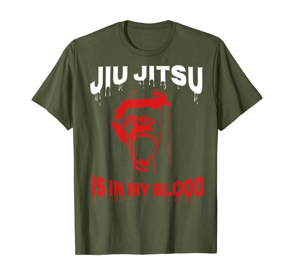 

brazilian jiu jitsu t shirt - is in my blood gorilla gracie, White;black