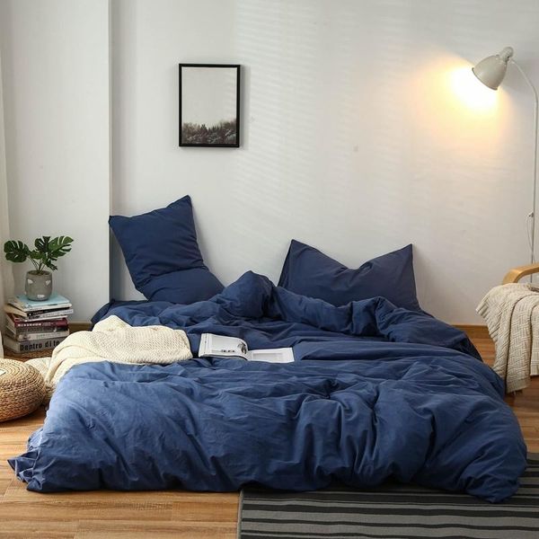 

bedding sets michiko home textile 2021 washed cotton pure color four piece set