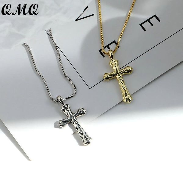 

chains real 925 sterling silver punk male cross pendant necklaces for women party golden gothic necklace jewelry gifts