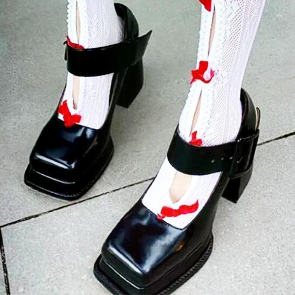 

dress shoes 2022 black white mary janes super high heels platforms pumps ladies spring summer shallow party escarpins femme