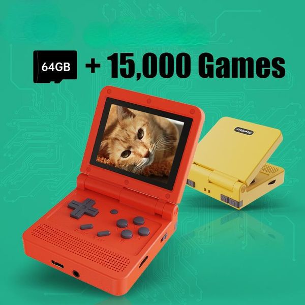 

portable game players for powkiddy v90 handle player 3-inch ips screen 64 bit handheld video console retro mini tv children's videos tw