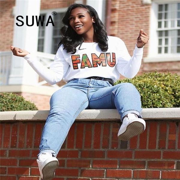 

women's t-shirt letter printed hoodies women casual harajuku sweatshirt fashion fall winter coat punk 90s clothes streetwear, White