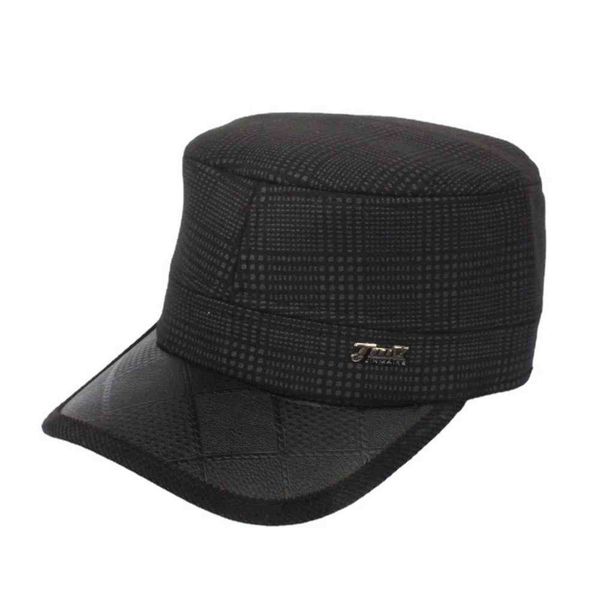 

winter middle-aged and elderly men's hat winter outdoor flat leisure ear protection dad's grandpa's, Blue;gray