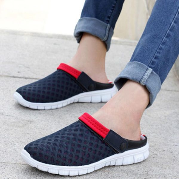 

slippers summer male sandals shoes colorful couples beach men sneakers comfortable breathable sandalias plus size 36-46, Black