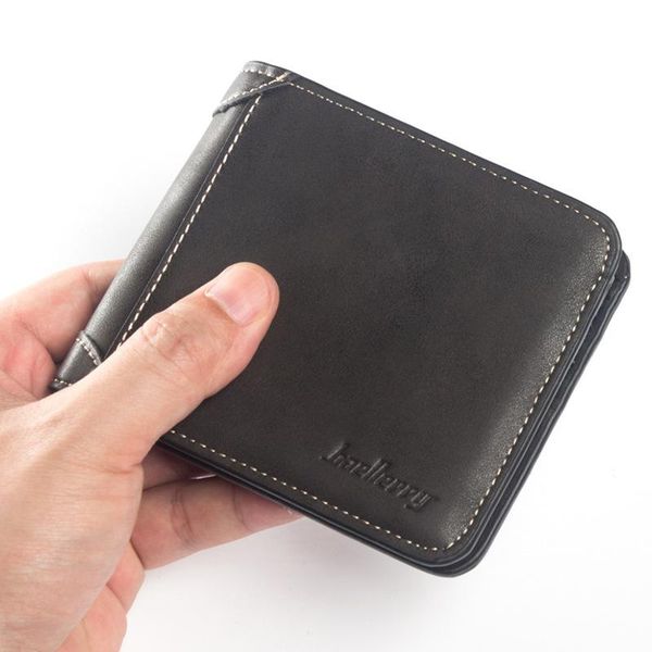 

wallets korean style men's wallet card holder horizontal section of matte leather retro, Red;black