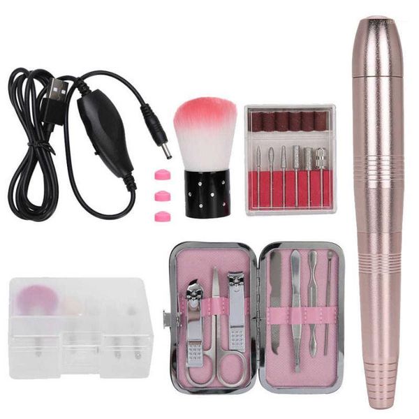 

manicure tool multi-functional portable electric nail drill pen clipper set lamps1
