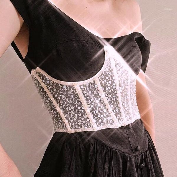 Ricamo pizzo crop Top Strappy Donne Sexy Corsetto Top Punk Style Sling Shapekeear Bustiers Cummer Bunds Gothic Vestiti Femme Corsetti