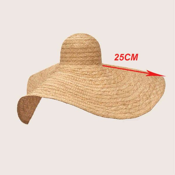 

wide brim hats designer raffia oversized for women uv protection in beach ladies lager 25cm big sun wedding wholesale 0214, Blue;gray