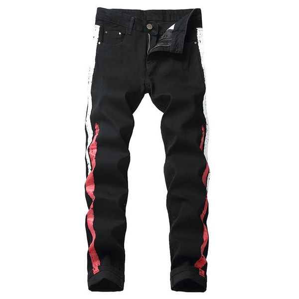 

men's jeans men jeans real tube casual personality denim pants trend k9vx, Blue