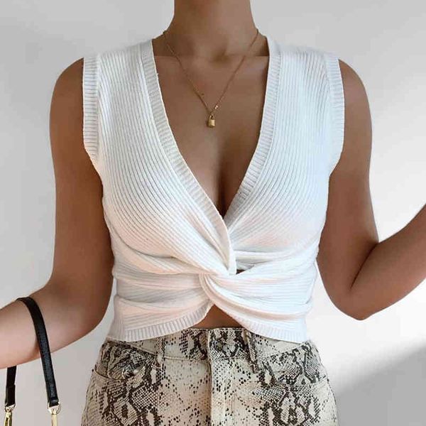 

women's sweaters casual women's sweater, white knitted or sleeveless, fancy urban fashion with low-cut v, short sweater for summer, White;black