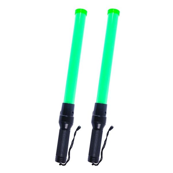 

2pcs 21inch anti slip handle multifunctional pvc led traffic safty battery operated 2 flashing modes indicator wand light