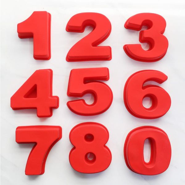 

baking moulds 10 inch 0-9 silicone digital cake mold numbers shape decoration tool for wedding birthday anniversary k059